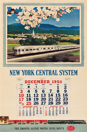 LESLIE RAGAN (1897-1972). NEW YORK CENTRAL SYSTEM. Two calendars. 1950 & 1951. 27x18 inches, 69x45 cm.